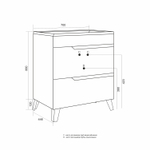 Тумба д/ванной "ОРИОН-70" 2 ящика белый/графит под рак."ЛАЙН 70" мебельный (MIXLINE) (ПВХ)