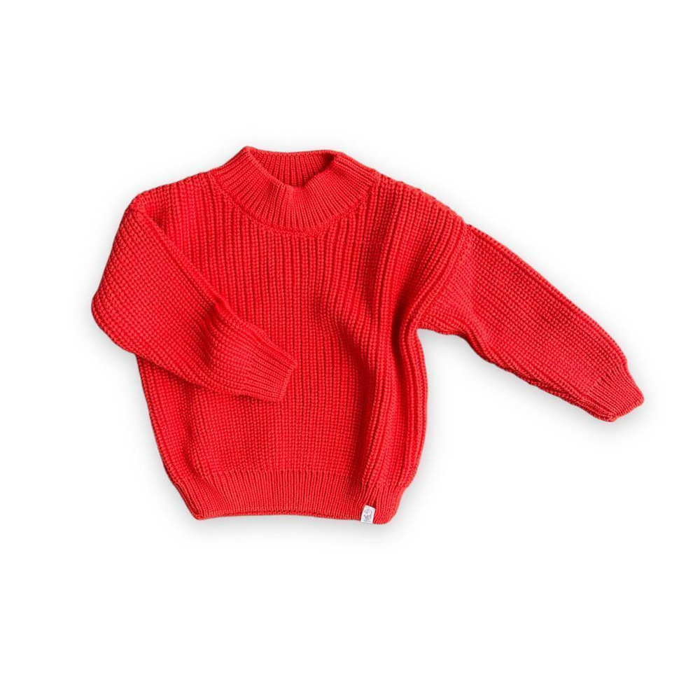 Джемпер вязаный oversize красный