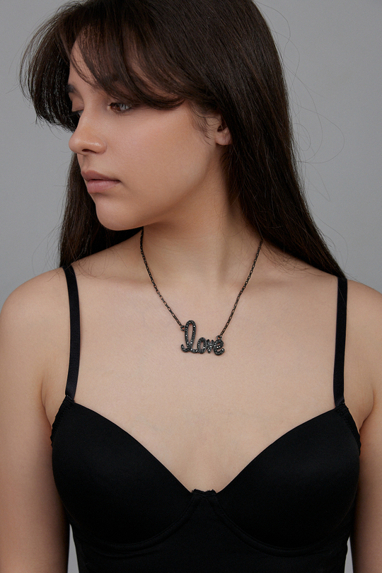 Колье Love, цвет графит, Италия