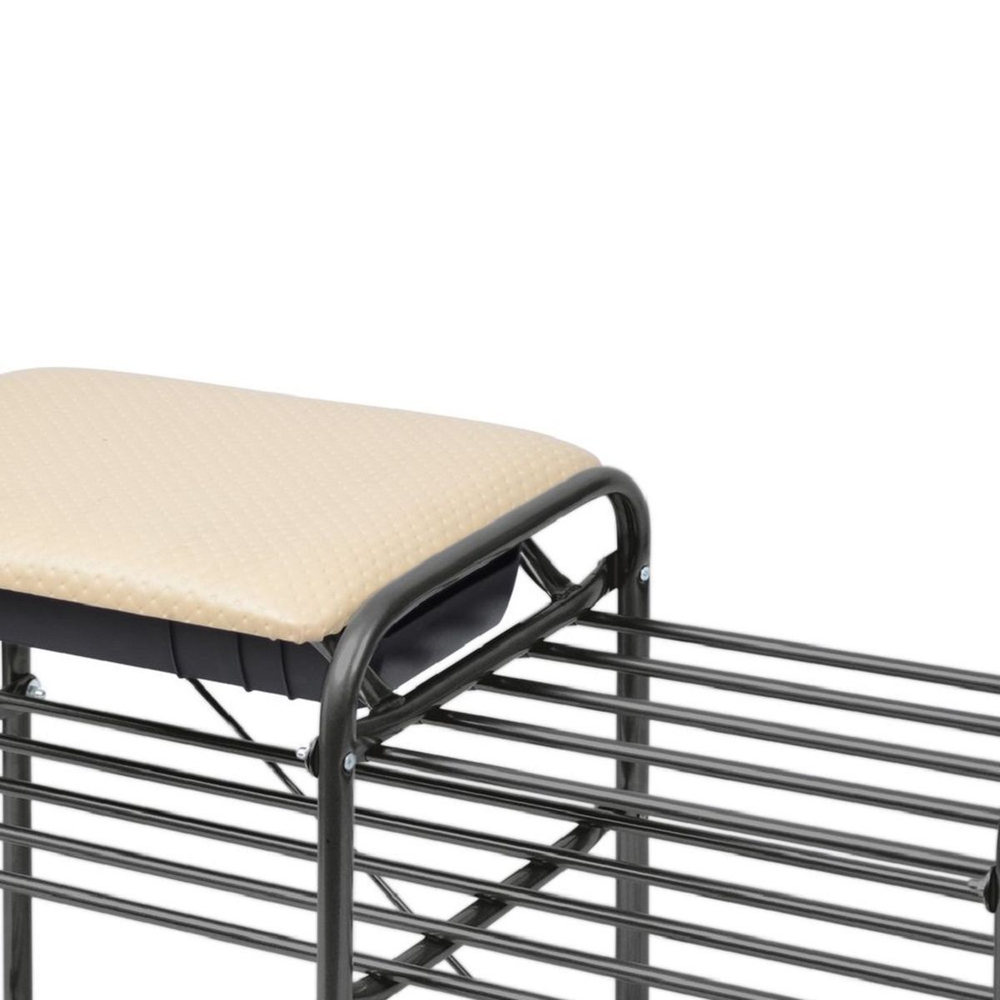 Полка для обуви, мет-л, 3 секц, 79х33х51 см, черный, слоновая кость, Nika, Люкс5, ЭТЛ5/2