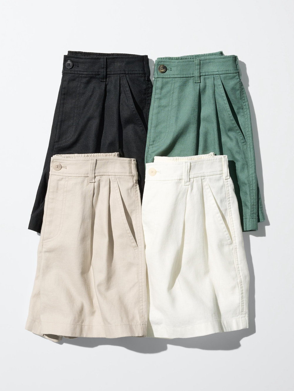 UNIQLO Льняные хлопковые шорты, черный