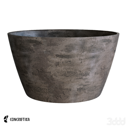 Кашпо BOWL CONCRETE GREY DARK D65 H36