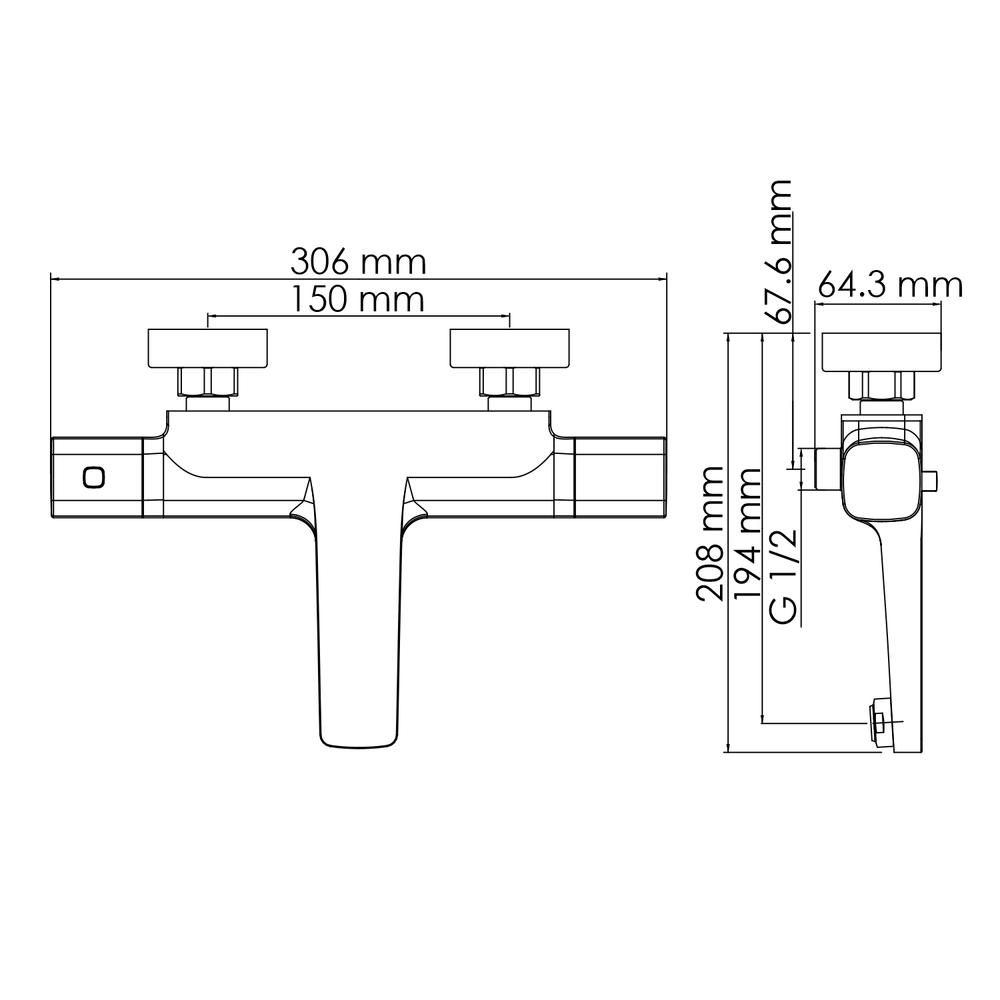 Naab 8611 Thermo Термостатический смеситель для ванны и душа