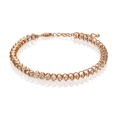 Браслет из красного золота с фианитами