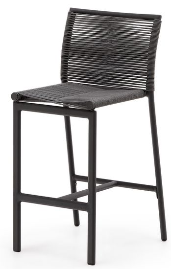 Садовый барный стул Culip из веревки и серого алюминия, 65 см Испания La Forma
