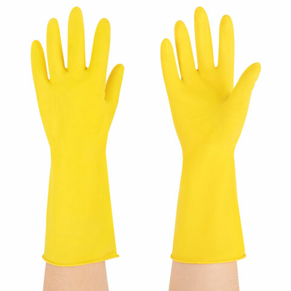 Перчатки МНОГОРАЗОВЫЕ латексные "Для деликатной уборки", размер 7-8, M (средний), вес 26 г, KOMFI, DGL017L