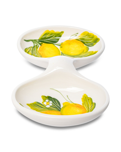 Менажница двухсекционная 20х13см Edelweiss Лимоны с цветами