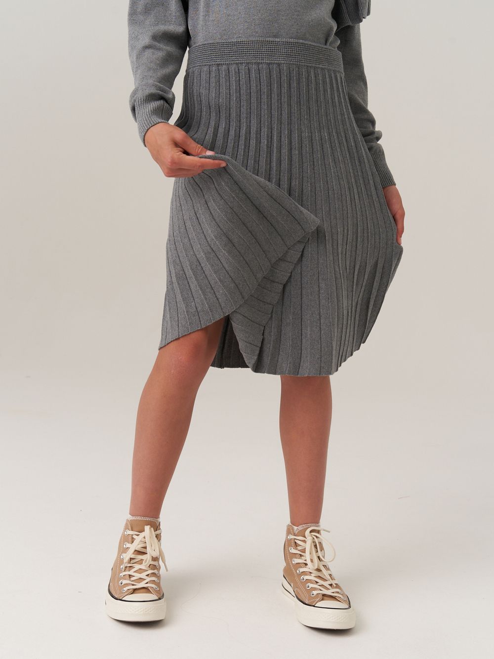 Юбка школьная для девочки AT883 серый