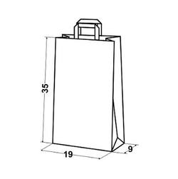 Крафт пакеты с плоскими ручками 35х19х9 см 90гр/м коричневые (1/350шт)