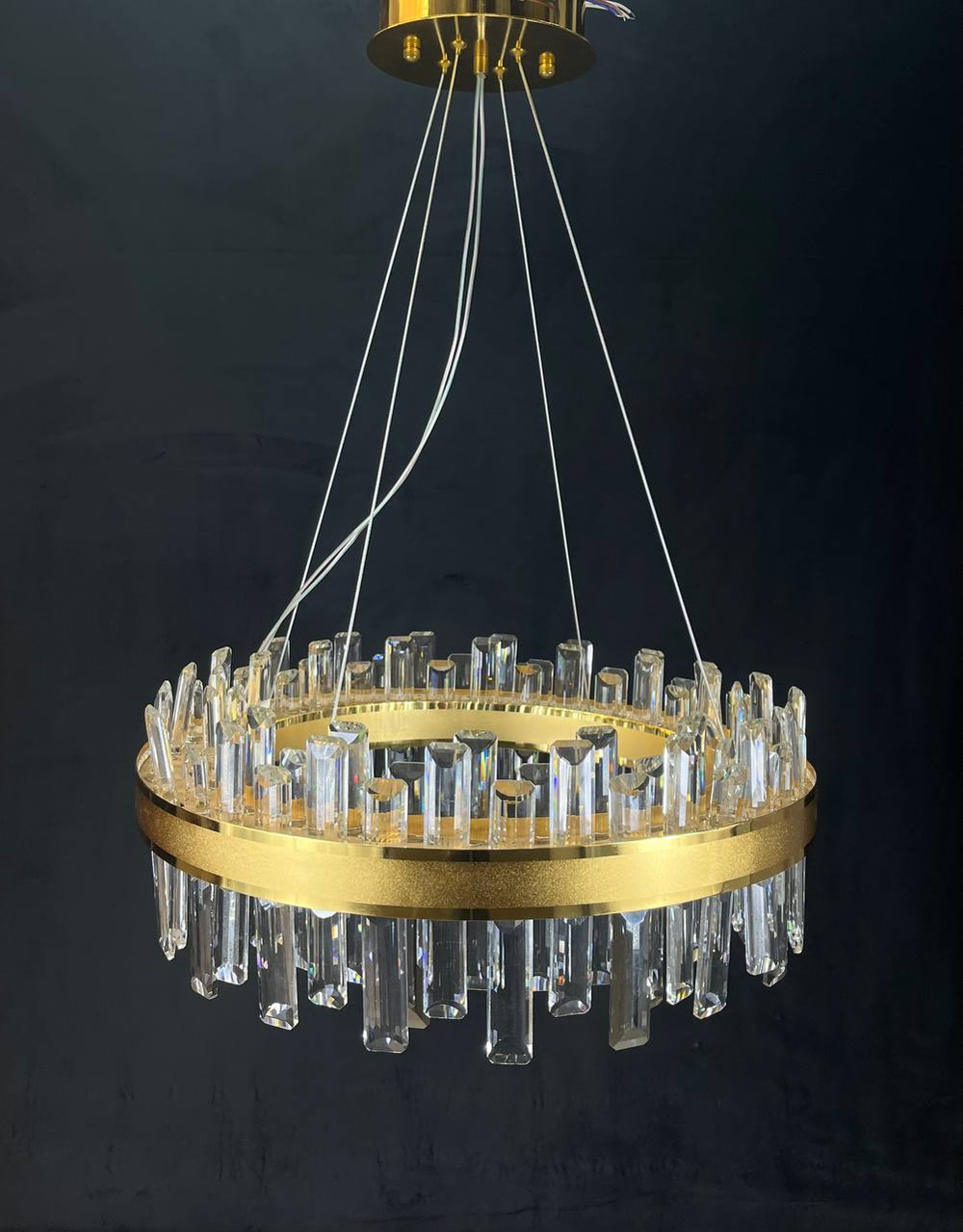 Люстра подвесная светодиодная 99317-600 J, LED 96 Вт, до 20 кв м, золотая