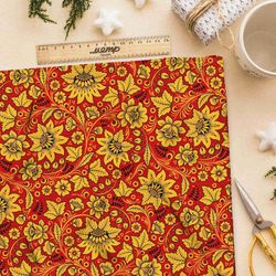 Ткань таффета царская хохлома