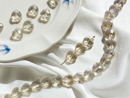 Бусины "Сердце" 12мм, огранка, стекло