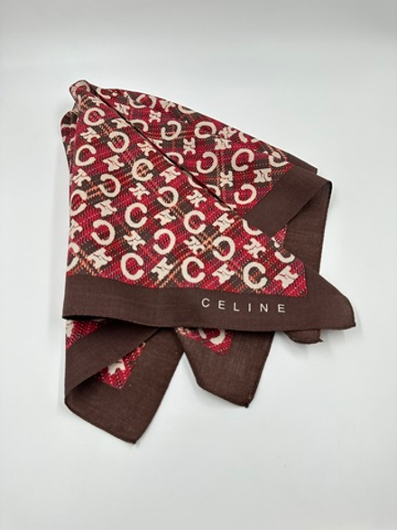 Платок красный с коричневой каймой Celine