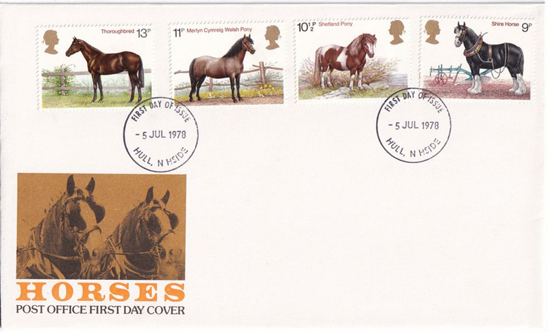 Конверт Первого дня Великобритании от 5 июля 1978 года с четырьмя марками и спецгашением