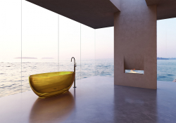 Прозрачная ванна ABBER Kristall AT9703Amber желтая  170x75 см