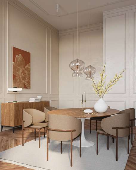 Стул Lando, орех с коричневой обивкой