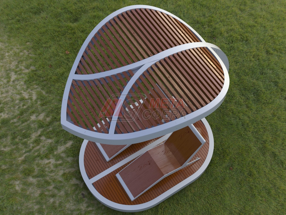 Пергола Лист с шезлонгами