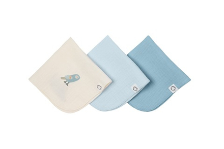 Платочки муслиновые BUBA KIDS, 3 шт., Таёжная ночь/ нежно-голубой/ синяя пастель