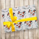 Бумага упаковочная 50х70 см «Снегири» (1 лист)