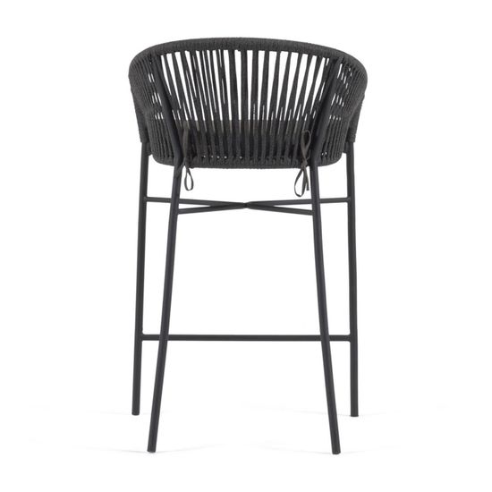 Веревочный барный стул Yanet черного цвета 80 см
