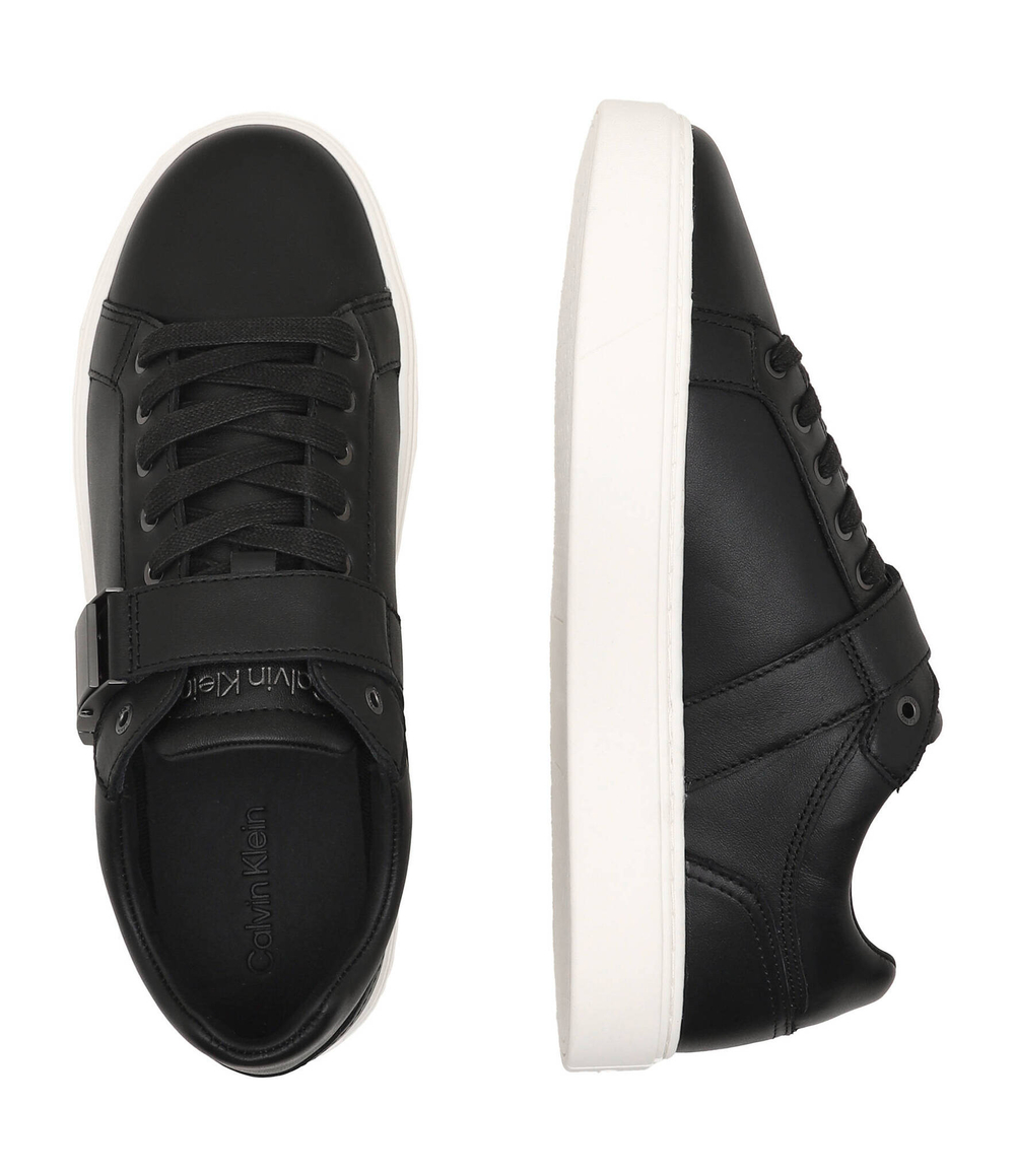 Кожаные кроссовки Calvin Klein - черный(HM0HM01381)