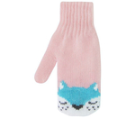 Варежки "Бельчонок" св.розовый/голубой/белый р. 14, 1 шт.