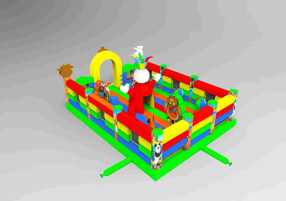 Коммерческий надувной батут «В гостях у павлина» 8*6*5 м