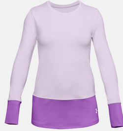 Футболка для девочки теннисная Under Armour ColdGear Long Sleeve Crew - Фиолетовый