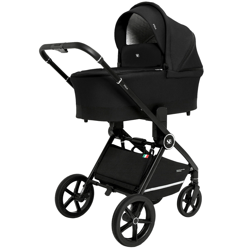Коляска 4 в 1 Sweet Baby Stella + автокресло Elegante Plus с базой i-Size ISOFIX DK780 Black