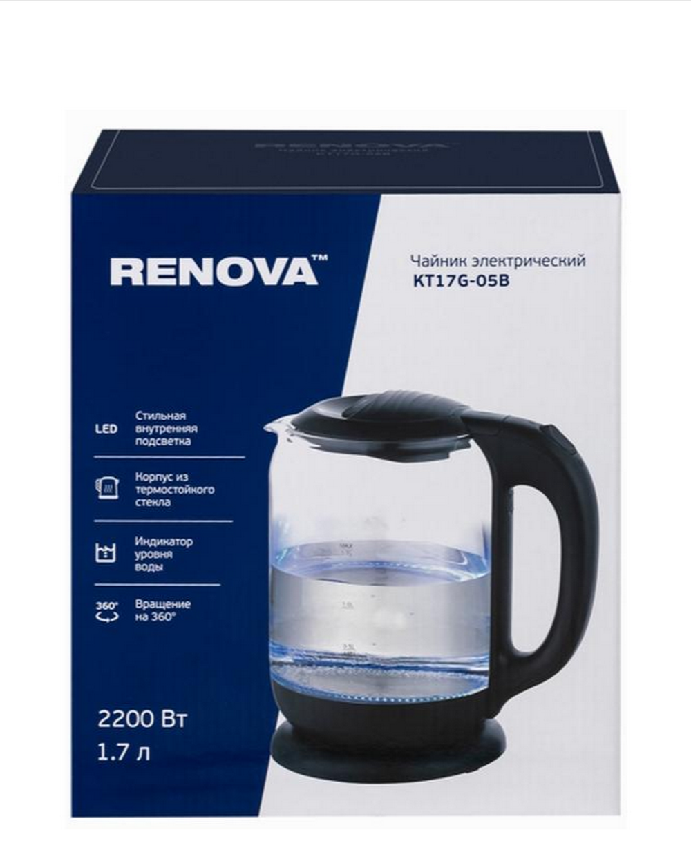 Чайник Renova KT17G-05B (1.7л./2200Вт)