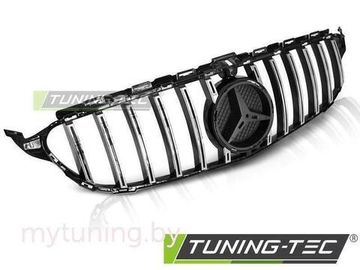 Решетка радиатора для Mercedes С-Class W205 (15-18) черная с хромом в стиле GT-R