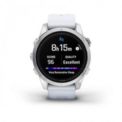 Умные часы Garmin EPIX PRO (Gen 2) Standard Edition 42 мм, серебристый корпус, белый ремешок