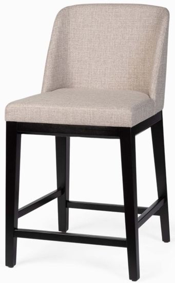 Полубарный стул Morgan деревянный каркас и серая ткань сиденья 