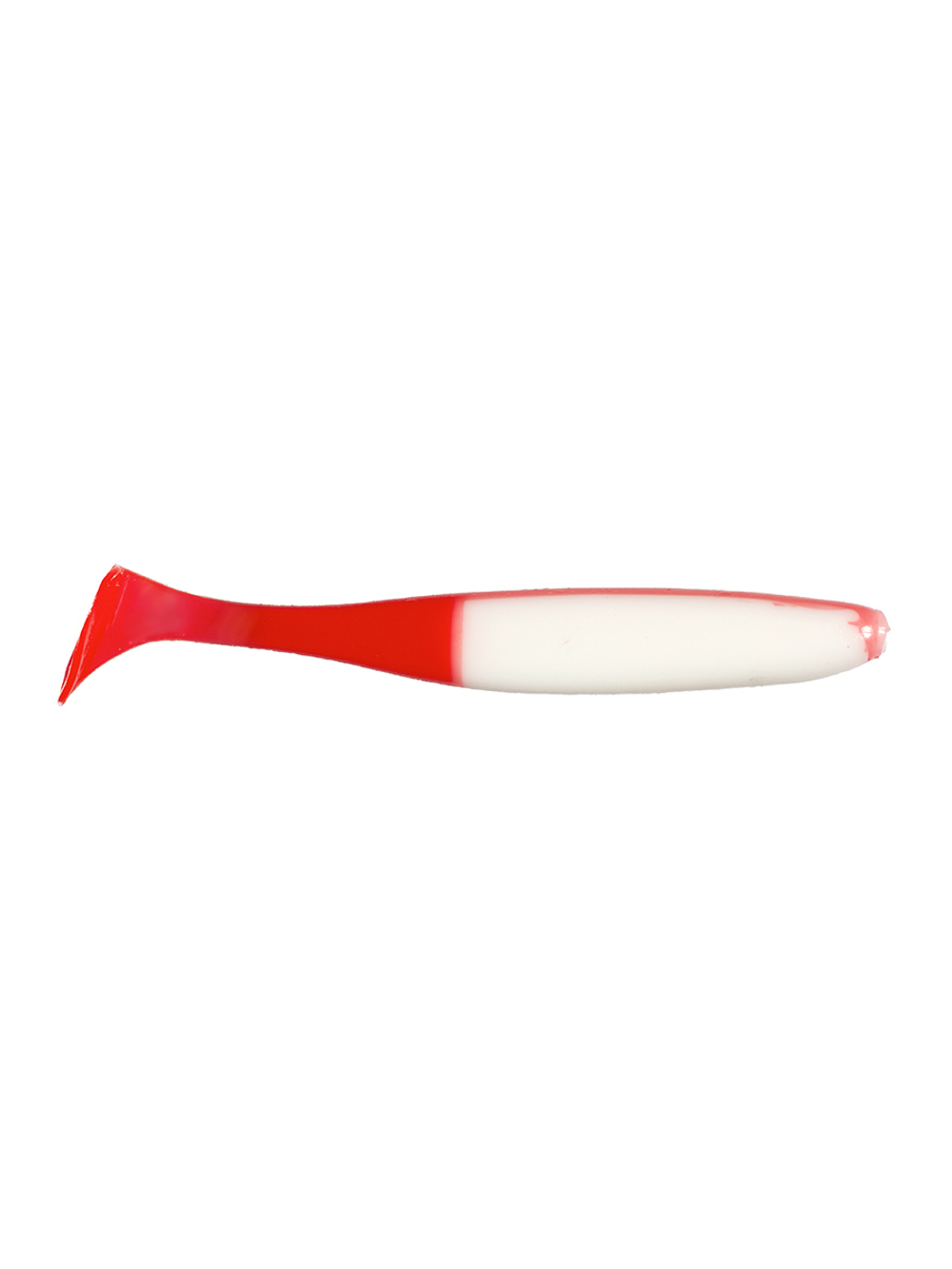 Приманка ZUB-IZI  86мм(3,4")-5шт, (цвет 010) белое тело-красный хвост