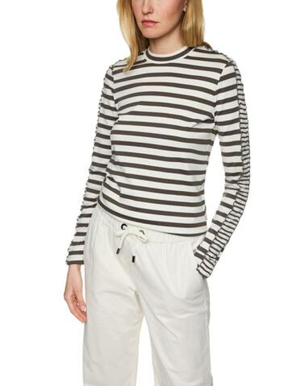 Marc Cain Джемпер из хлопка в полоску