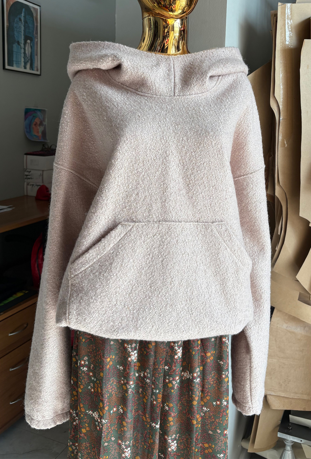 Худи -пальто /бежевый