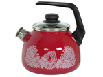 Чайник 3л со свистком "Вологодское кружево" вишневый