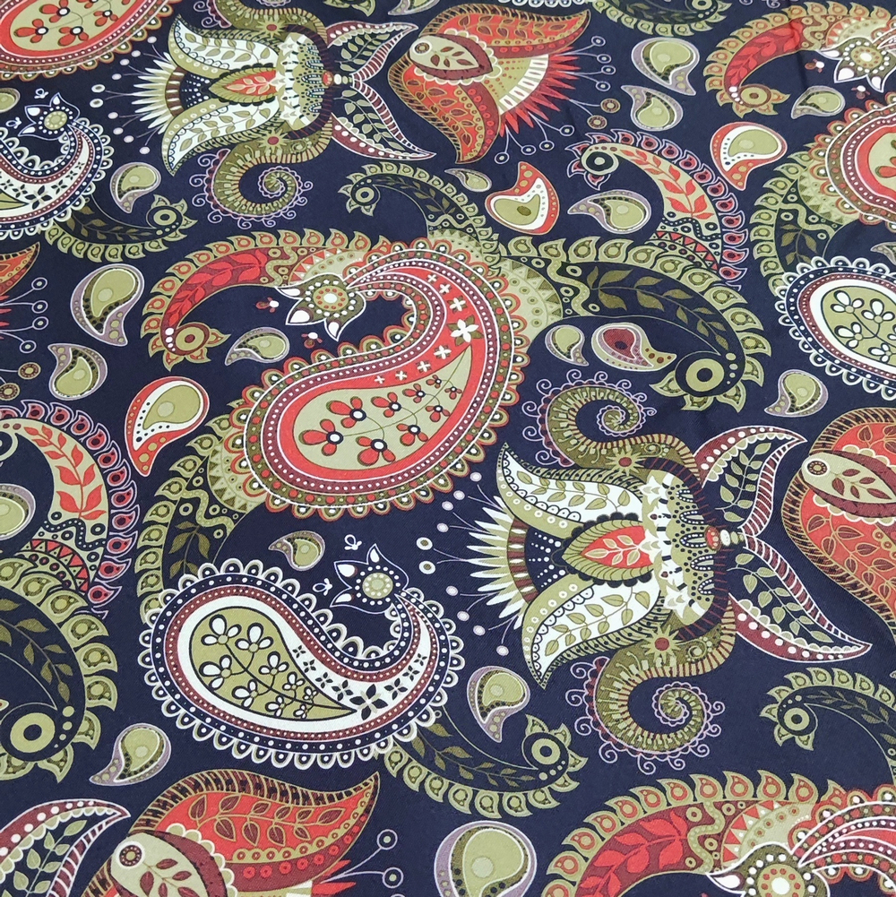 Ткань подкладочная сумочная Восточные огурцы