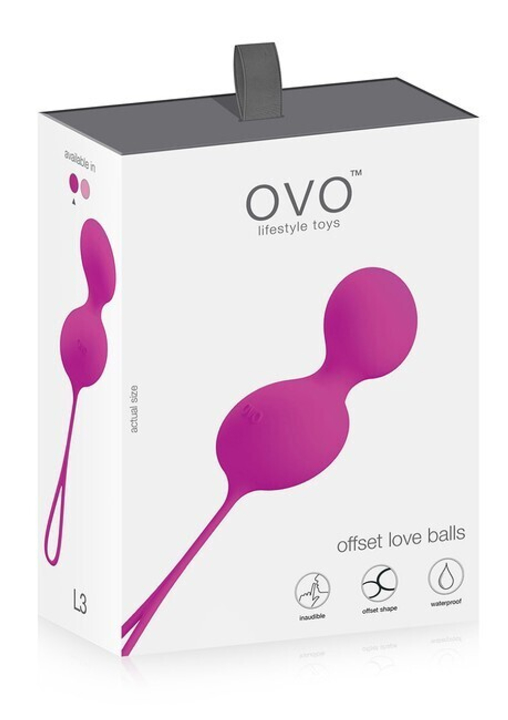 Вагинальные шарики из силикона Ovo L3 Love Ball Fuchsia (Цвет: фуксия)