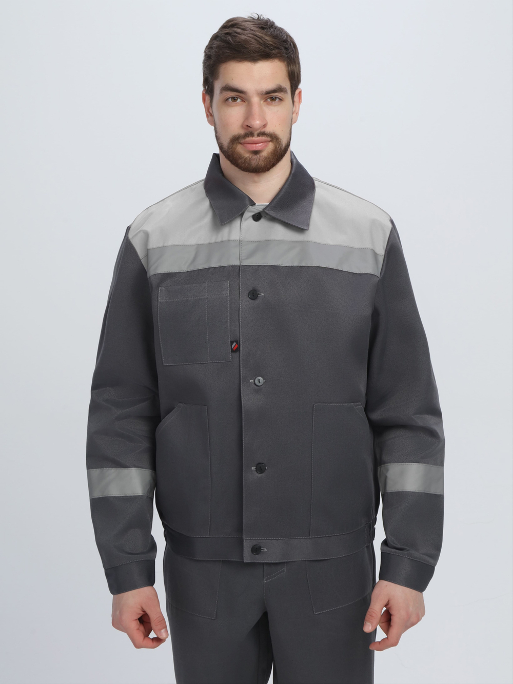 Костюм Лигор-1 СОП (тк.Смесовая,210) брюки, т.серый/св.серый