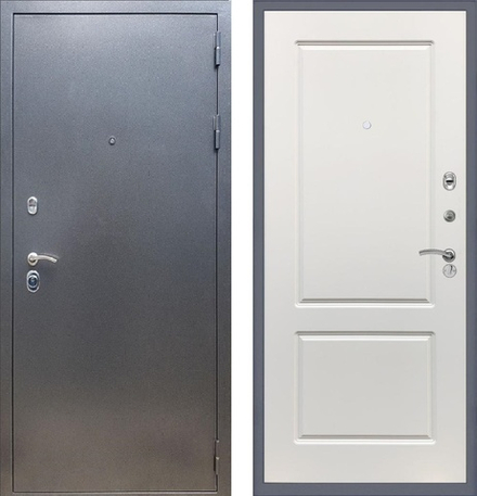 Входная металлическая дверь RеX (РЕКС) 11 Практик Антик серебро / ФЛ-117 Силк сноу