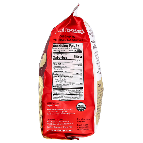 Equal Exchange, органические натуральные орехи кешью, 227 г (8 унций)