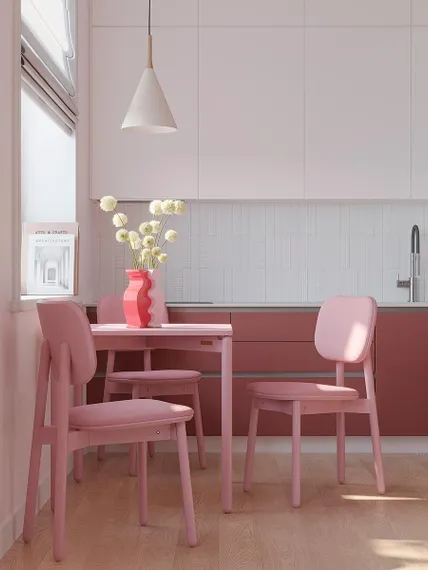 Стол обеденный Saga, 75х75 см, розовый