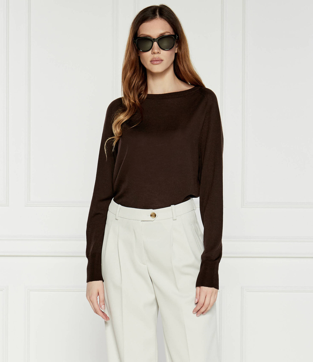 Хлопковый свитер Max Mara Leisure - коричневый(263660886)