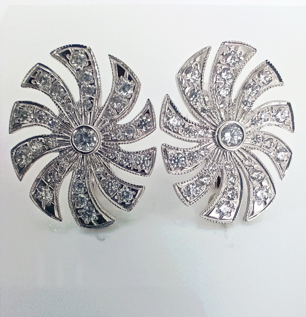 Серьги серебряные Эстерелла, проба 925, родированные, с фианитами/Ф