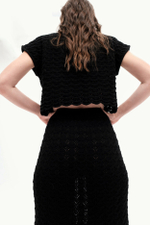 Чёрная трикотажная юбка