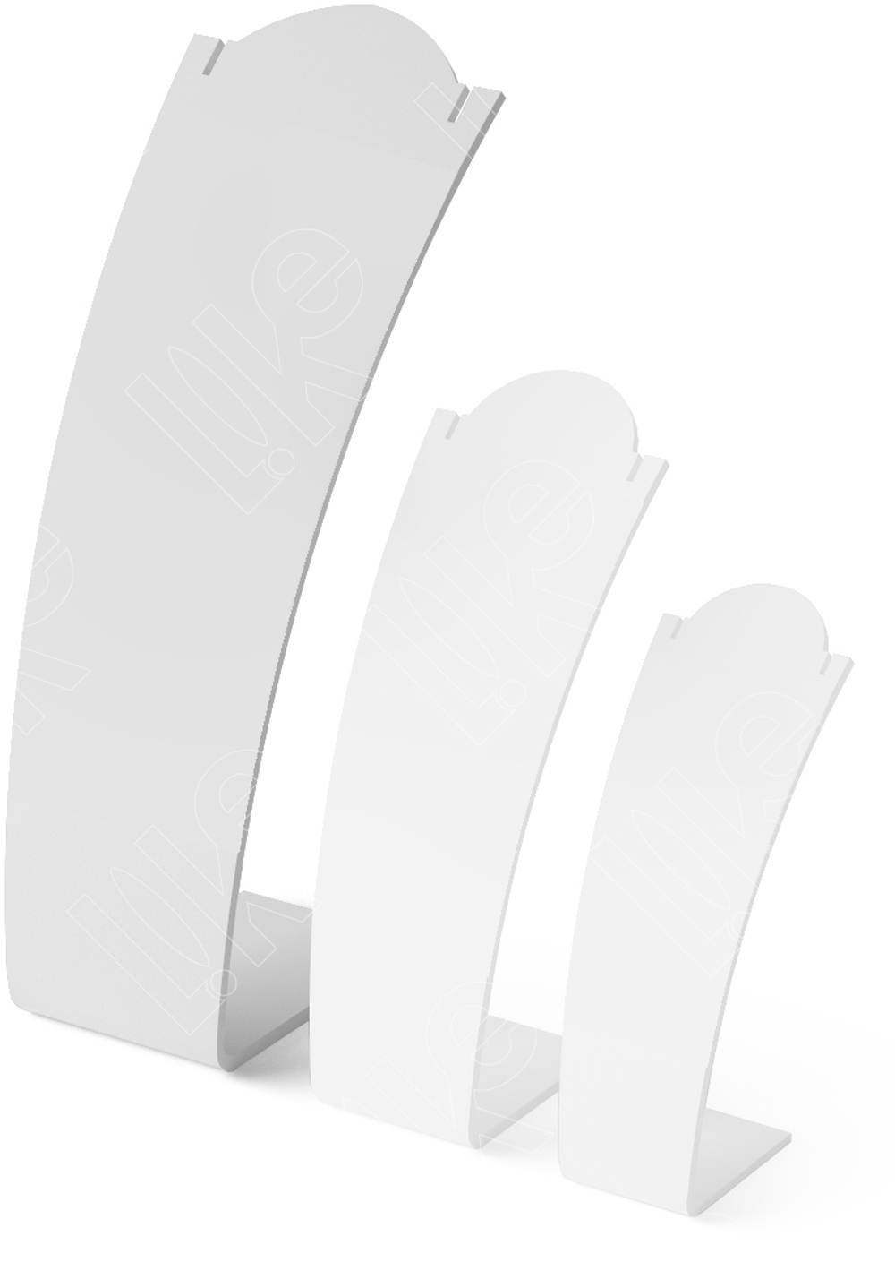 Бюст для колье/изогнутый/2 прорези/Н-260 мм./ПЭТ карман