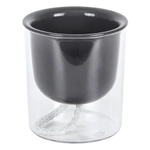 Кашпо ГРЕВИ D95мм H105мм 0,28л с фитильным поливом Графитовый