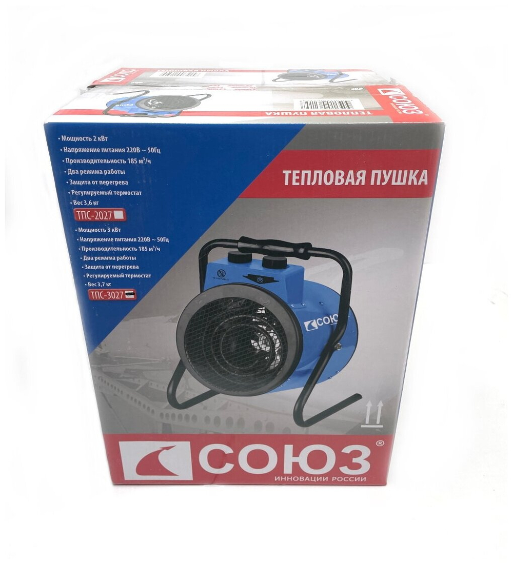 Тепловая пушка электрическая СОЮЗ ТПС-3027 3000Вт (ТПС-3027)
