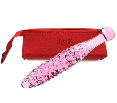 Фаллоимитатор двусторонний Pickle стекло розовый 16 см